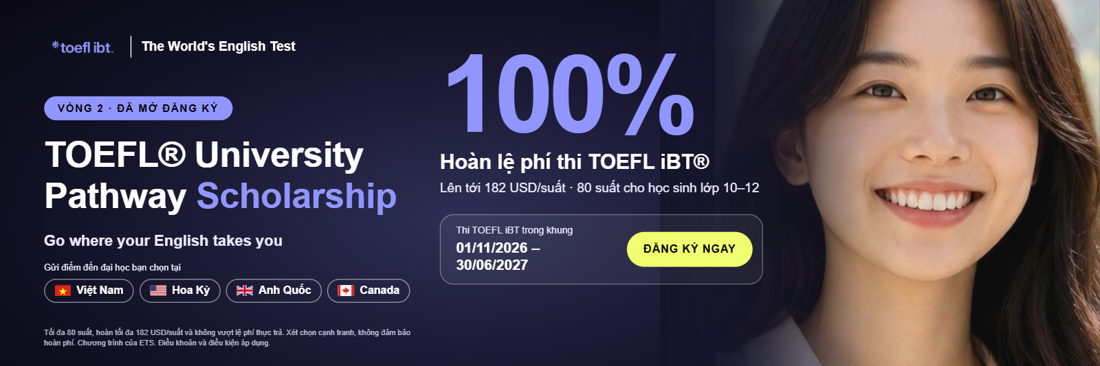 TOEFL University Pathway Scholarship | Go where English takes you